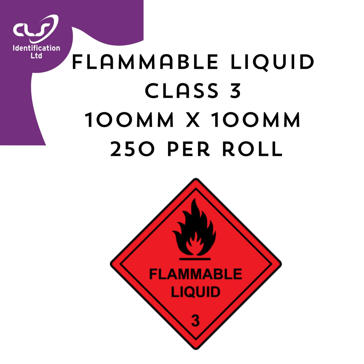 Flammable Liquid Class 3 Diamond Label