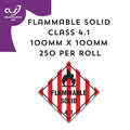 Flammable Solid Class 4.1 Diamond Label