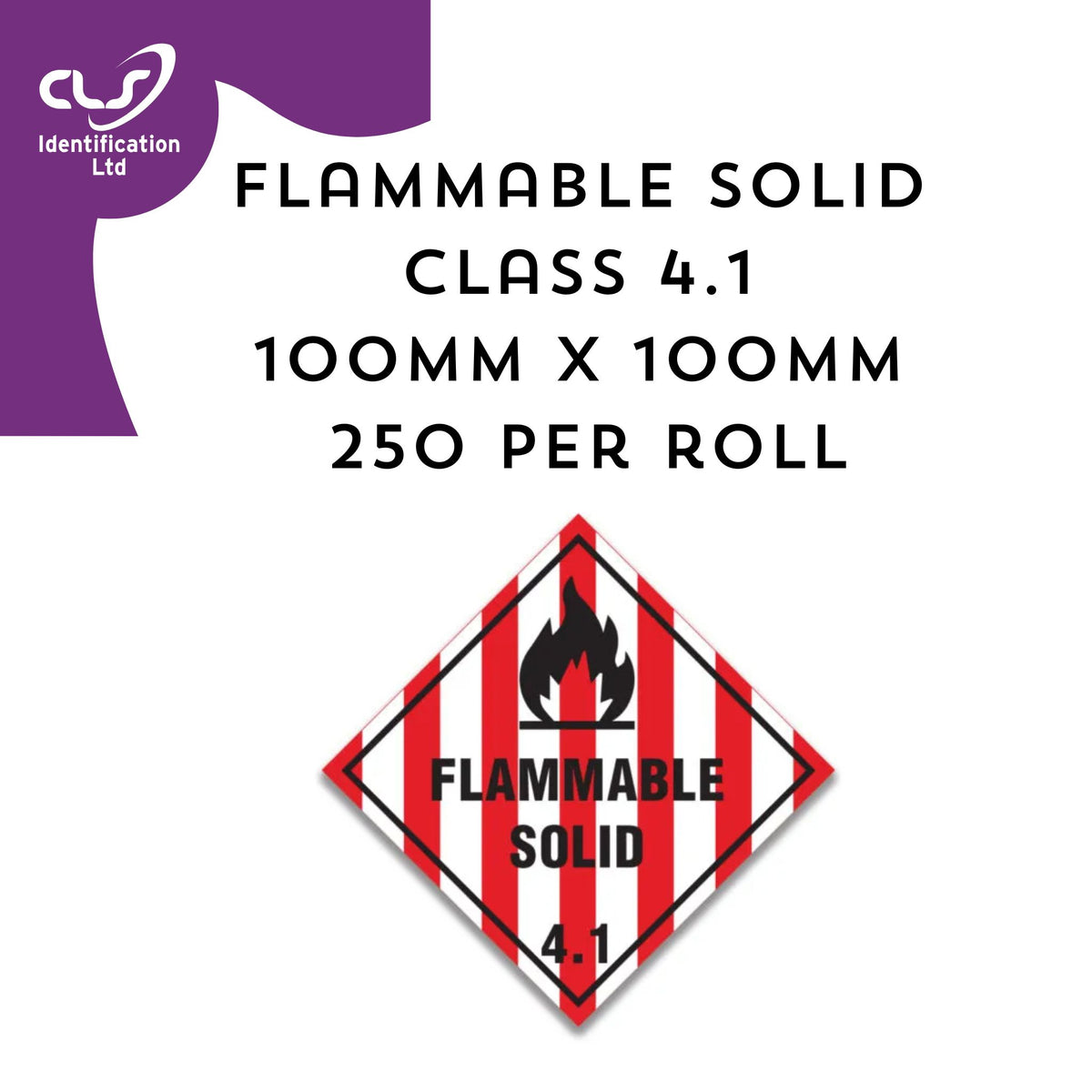 Flammable Solid Class 4.1 Diamond Label
